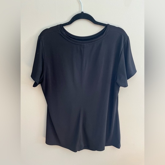 Worthington Black Front-Knot Short Sleeve Stretchy Top Size XL - Picture 4 of 5